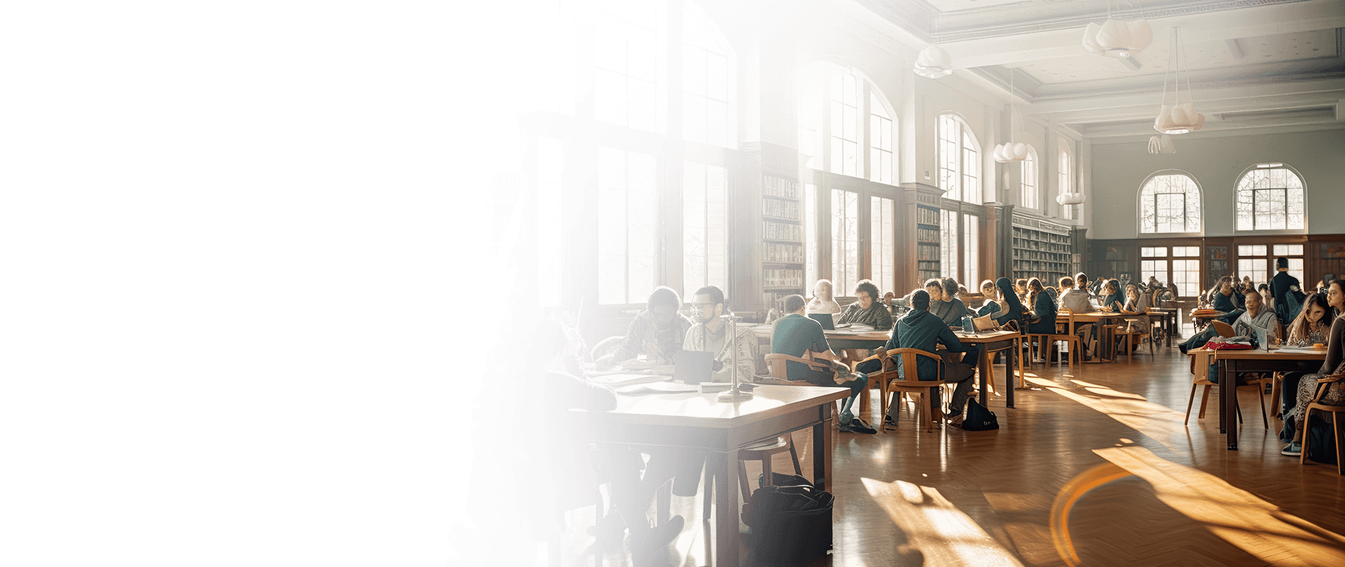 Spacious and serene university library in the USA, a hub of knowledge and resources for international students.