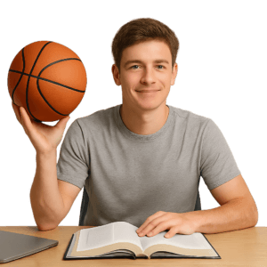 Balancing Academics and Sports – Young Athlete at Desk